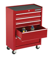 Mastercraft Rolling Tools Storage Cabinet with 5 Drawers, Deep Red, 24-in image 5