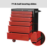 Mastercraft Rolling Tools Storage Cabinet with 6 Drawers, Black&Red, 26-in image 6