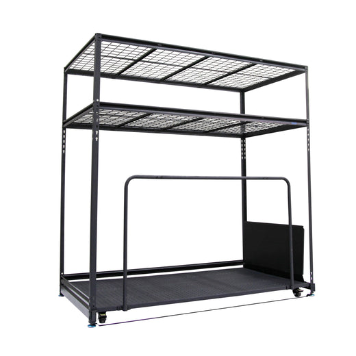 Mastercraft Seasonal Storage Rack with Rolling Platform Cart, Black, 65.5-in x 35.5-in x 68-in