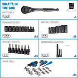 Mastercraft Socket Set, 229-pc, SAE / Metric, CRV, Black Steel Finish image 6