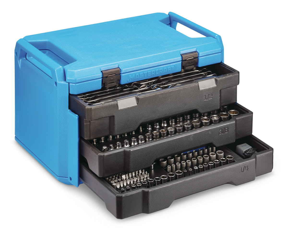 Mastercraft Socket Set, 270-pc, SAE / Metric, CRV, Nickel-Chrome Plating