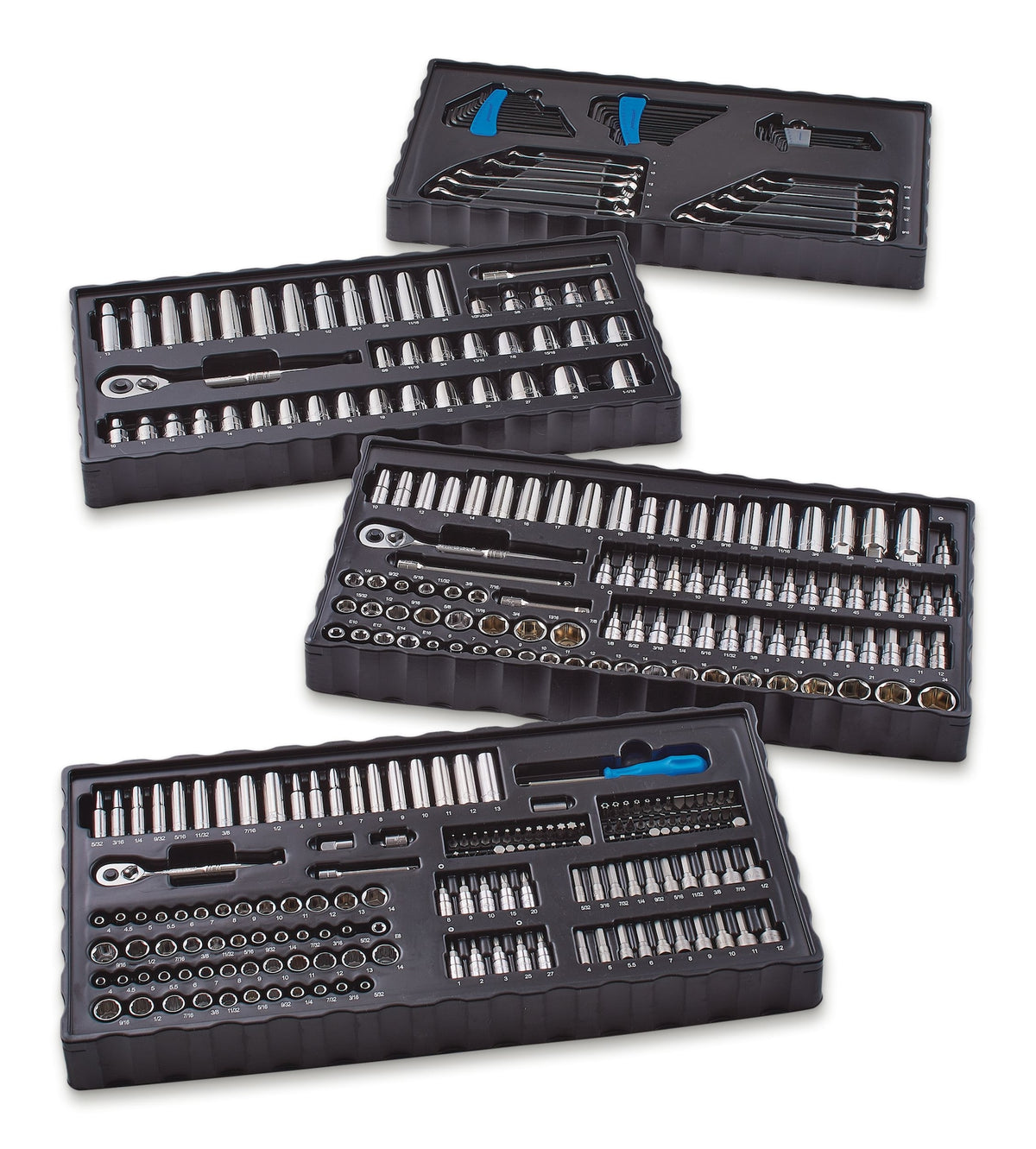 Mastercraft Socket Set, 350-pc, SAE / Metric, CRV, Nickel-Chrome Plating