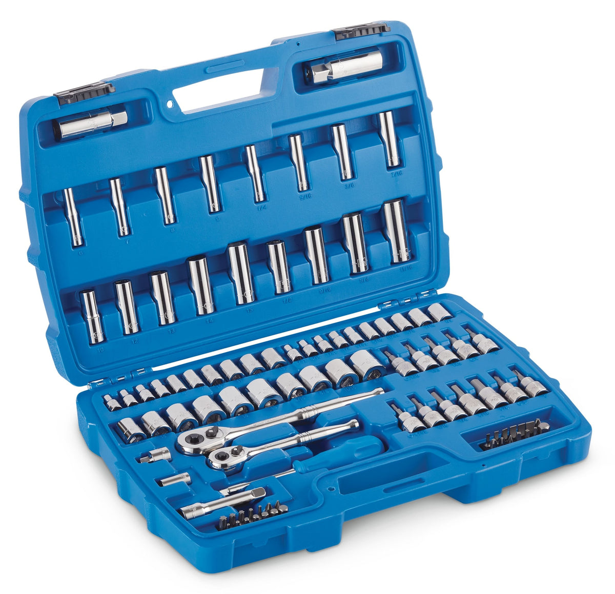 Mastercraft Socket Set, 95-pc, SAE / Metric, CRV, Nickel-Chrome Plating