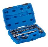 Mastercraft Socket Set, SAE / Metric, CRV, Nickel-Chrome Plating, 41-pc image 2