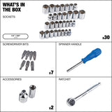 Mastercraft Socket Set, SAE / Metric, CRV, Nickel-Chrome Plating, 41-pc image 8