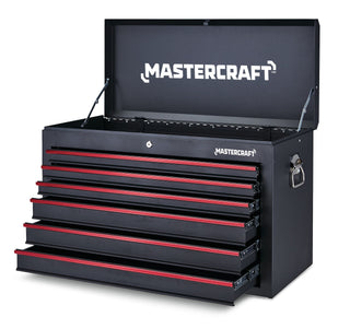 Mastercraft Tool Chest with 6 Drawers, Black, 36-in