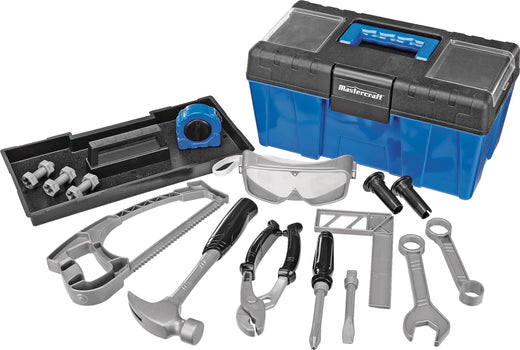Mastercraft Toy Tool Box withAccessories For Kids, 18 pc, Age 1+