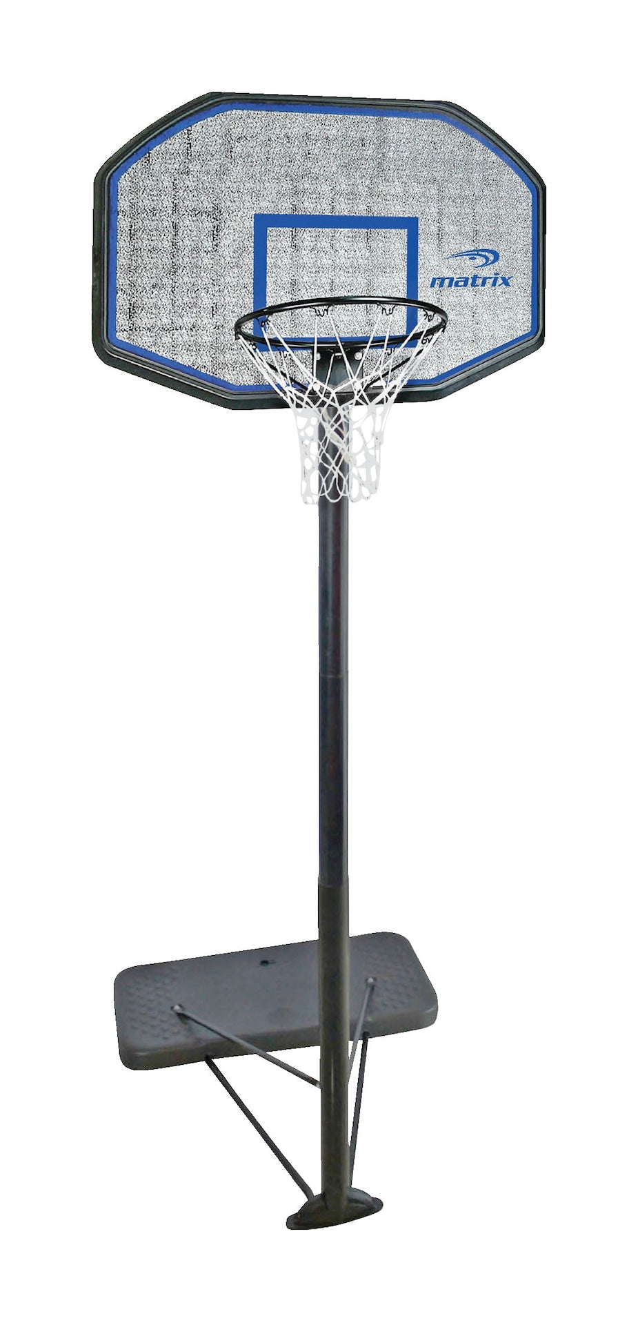 Matrix Portable Adjustable Basketball Backboard, Hoop & Net System, 44-in