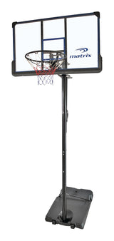 Matrix Portable Adjustable Basketball Backboard, Hoop & Net System, 48-in