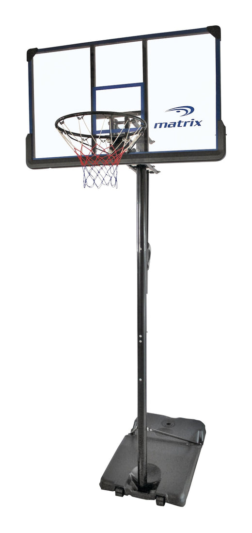 Matrix Portable Adjustable Basketball Backboard, Hoop & Net System, 48-in