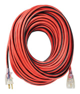 MAXIMUM 100-ft 14/3 Outdoor Extension Cord with Grounded Outlet, Lighted End and Locking Connector, Hi-Visibility