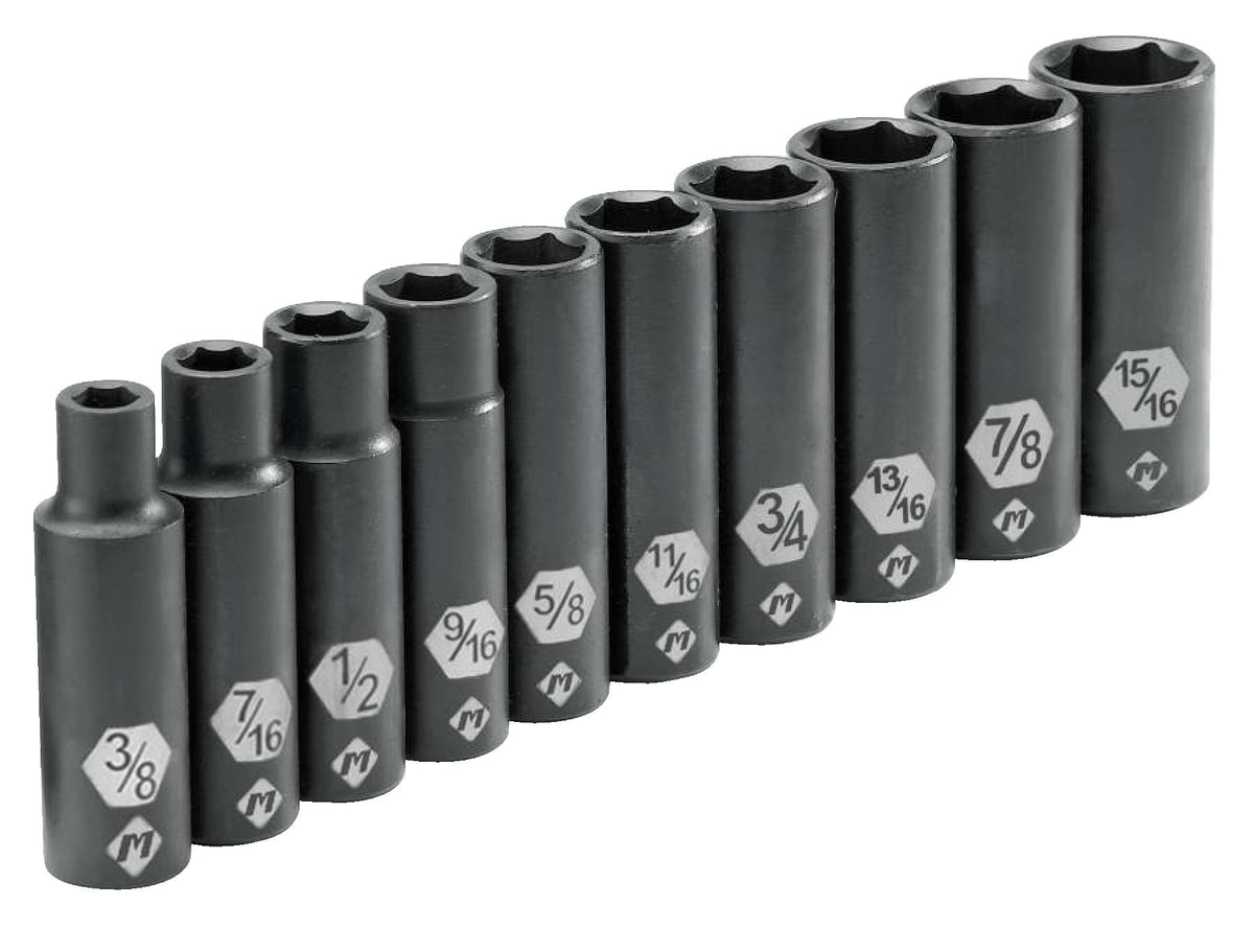 MAXIMUM 1/2-in Drive Deep Impact Socket Set, SAE, 10-pc