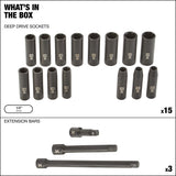 MAXIMUM 1/2-in Drive Professional Grade Impact Sockets Set, 18-pc, Metric image 7