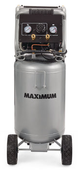 MAXIMUM 15-Gallon Oil-Free Quiet Portable Vertical Air Compressor with Top Tray