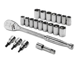 MAXIMUM 21 Piece 1/2" Drive Metric Socket Set