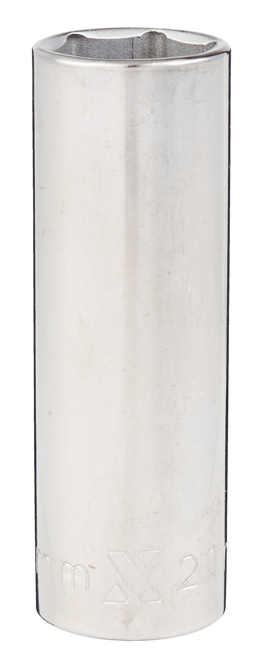 MAXIMUM 21mm 1/2-in Drive Deep Socket 6-Point, CRV, Chrome Plating