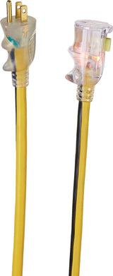 MAXIMUM 25-ft 12/3 Outdoor Extension Cord with Grounded Outlet, Lighted End and Locking Connector, Yellow/Black image 4