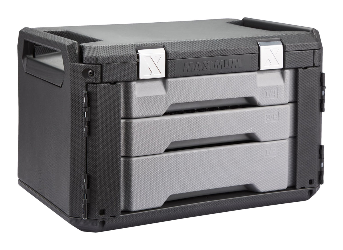 MAXIMUM 263 Piece Socket Set, 3 Drawer Case