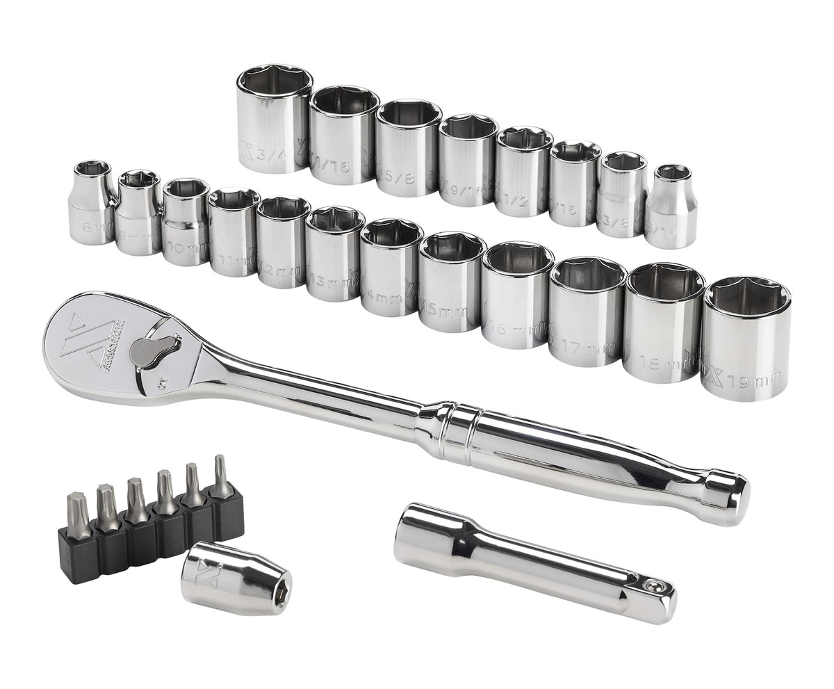 MAXIMUM 29 Piece 3/8" Drive Metric Socket Set