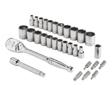 MAXIMUM 31 Piece 1/4" Drive Metric Socket Set