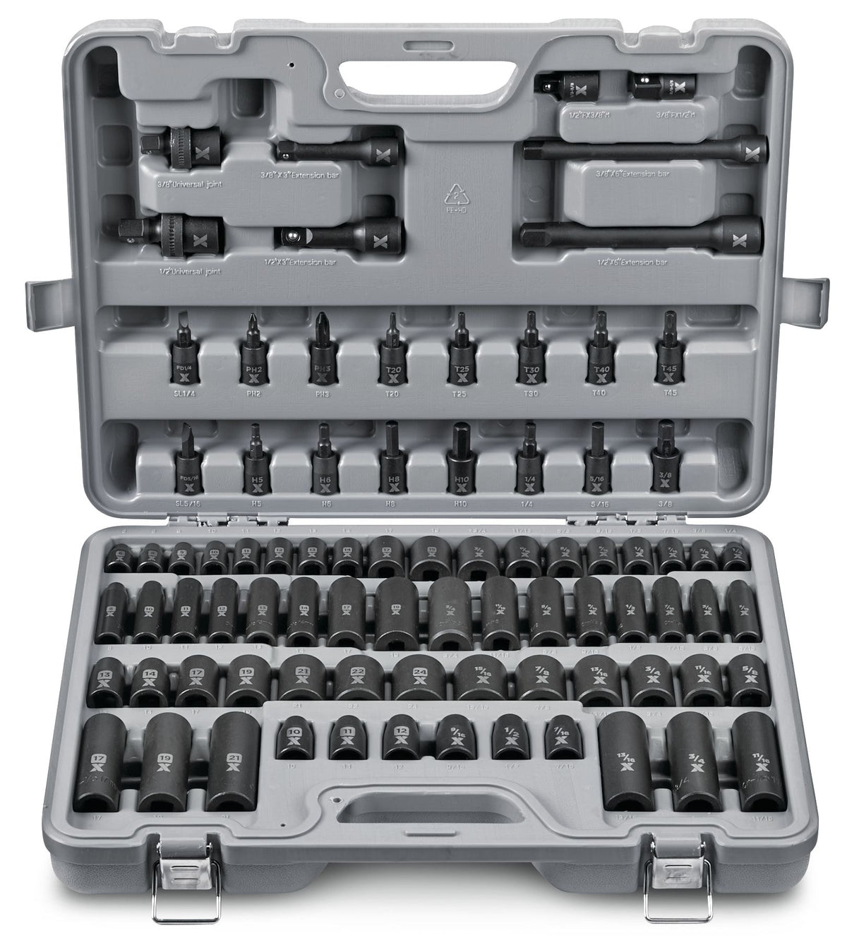 MAXIMUM 3/8-in & 1/2-in Drive Professional Grade Impact Socket Set, 83-pc, CRMO