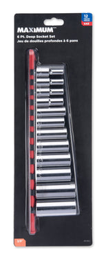 MAXIMUM 3/8-in Drive Deep Socket Set 12-pc, SAE, CRV, Nickel-Chrome Plating image 2