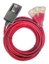 MAXIMUM 6-ft 14/3 Outdoor GFCI Extension Cord with 3 Grounded Outlets, Lighted End, Block/Red image 3
