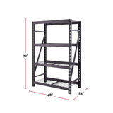 MAXIMUM Adjustable 4-Shelf Heavy Duty Steel Metal Storage Rack / Shelving Unit, 48 x 24 x 72-in image 6