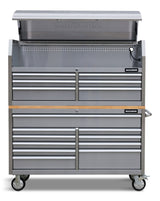 MAXIMUM Butcher Block Top Rolling Tool Storage Cabinet with 10 Drawers, Stainless Steel, 56-in image 4