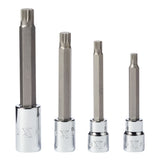 MAXIMUM Extra Long Shank Triple Square Bit Socket Set, 4-pc