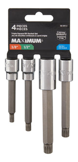MAXIMUM Extra Long Shank Triple Square Bit Socket Set, 4-pc image 3