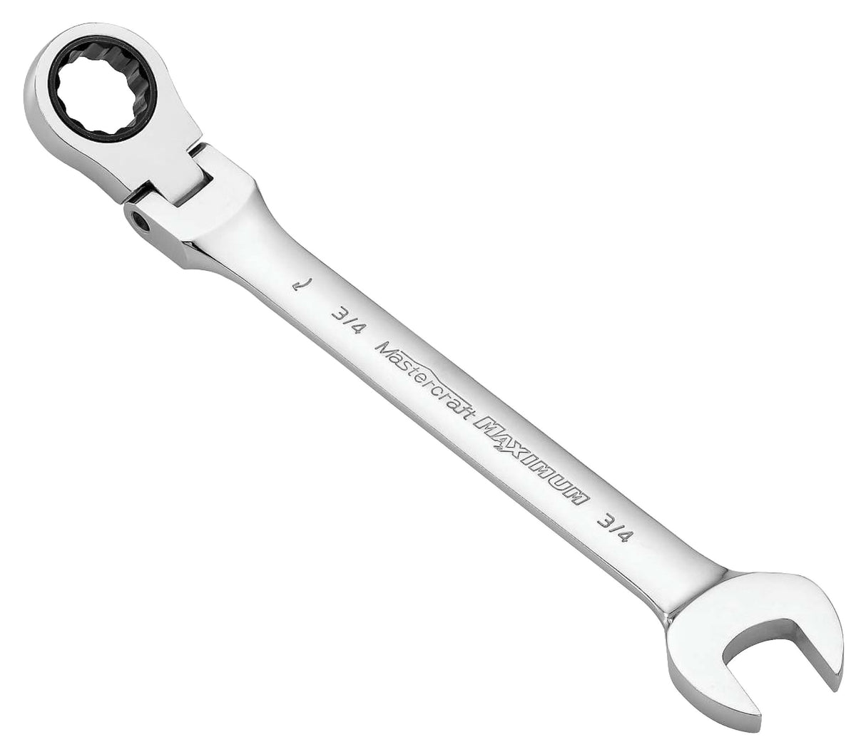 MAXIMUM Flexhead Ratcheting Wrench, Assorted Sizes, SAE/ Metric, Metal, Chrome