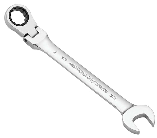 MAXIMUM Flexhead Ratcheting Wrench, Assorted Sizes, SAE/ Metric, Metal, Chrome