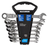 MAXIMUM Flexhead Ratcheting Wrench Set, Alloy Steel, Metric, 7-pc image 3