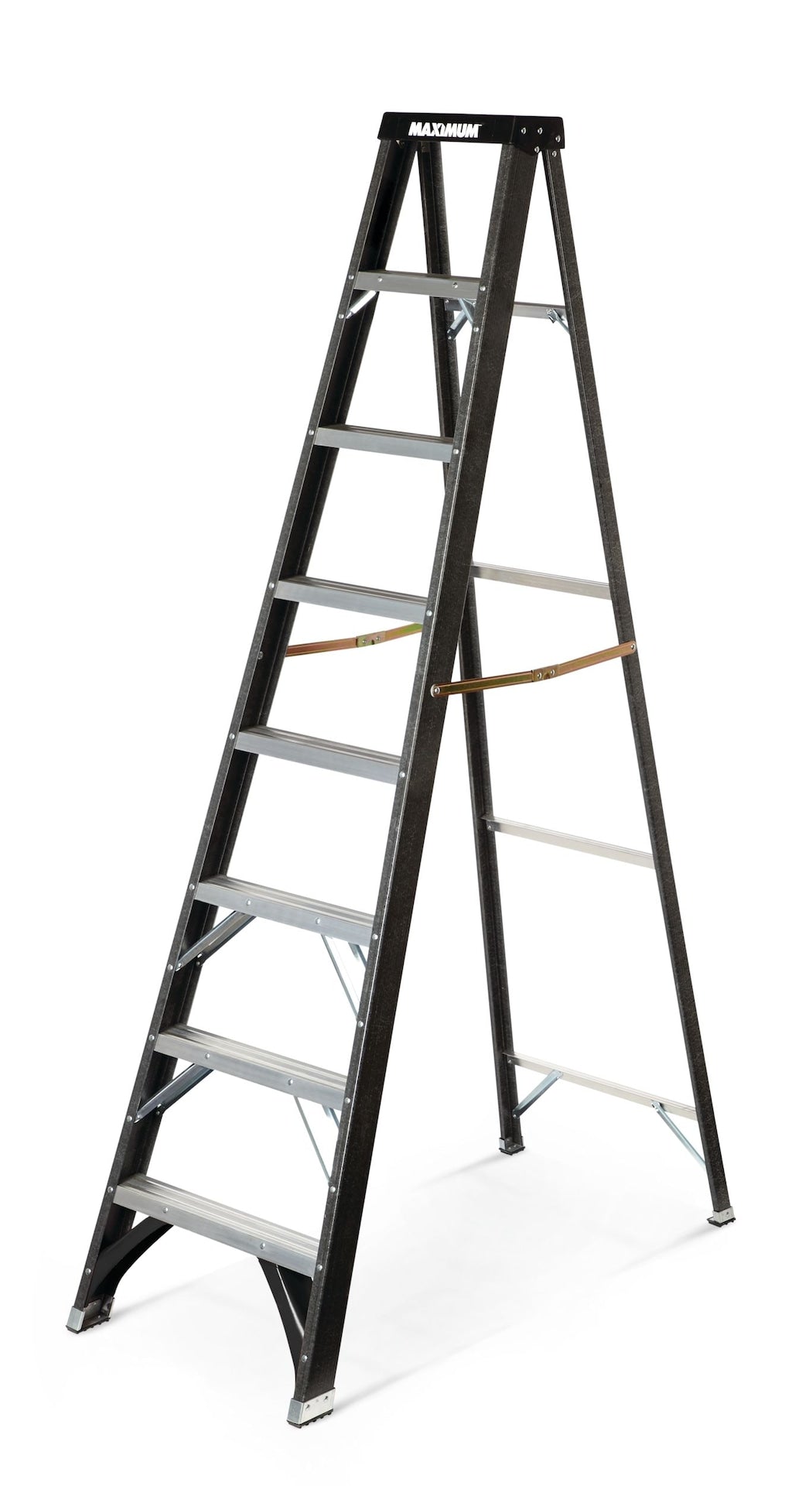 MAXIMUM Grade 1 Fibreglass Heavy-Duty Industrial Step Ladder, 250-lb, 8-ft