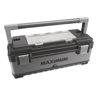 MAXIMUM Heavy-Duty Metal & Plastic Tool Box with Removable Tray, 23-in