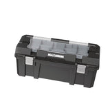 MAXIMUM Heavy-Duty Plastic Tool Box with Removable Tray & Organizer, 26-in, Black