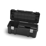 MAXIMUM Heavy-Duty Plastic Tool Box with Removable Tray & Organizer, 26-in, Black image 2