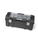 MAXIMUM Heavy-Duty Plastic Tool Box with Removable Tray & Organizer, 26-in, Black image 3
