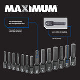 MAXIMUM Hex Impact Socket & Bit Socket Set, 14-pc, SAE/Metric image 6