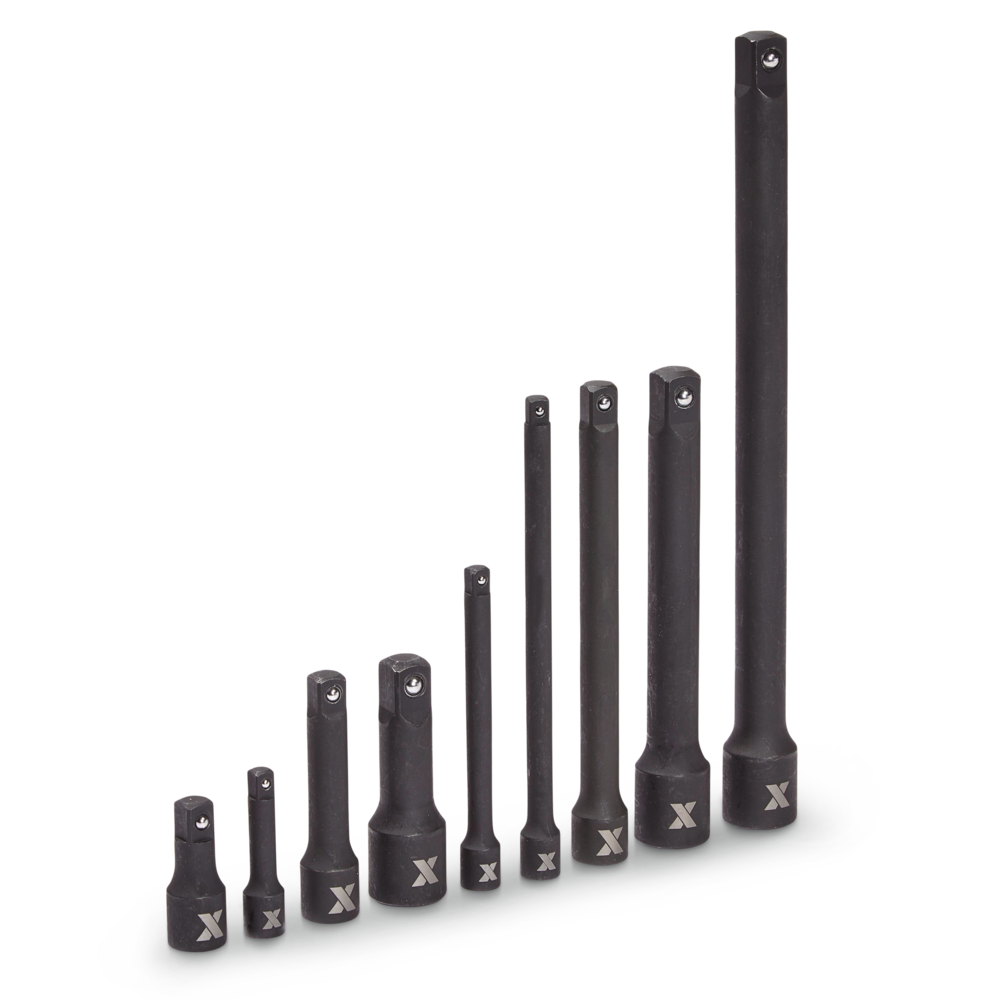 MAXIMUM Impact Extension Bar Set, 9-pc, SAE/Metric, CRMO