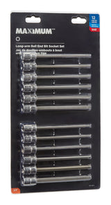 MAXIMUM Long-Arm Ball End Bit Socket Set, 3/8-in, 12-pc image 3