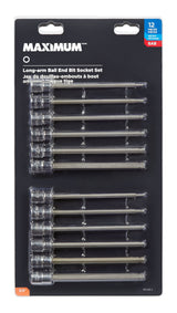 MAXIMUM Long-Arm Ball End Bit Socket Set, 3/8-in, 12-pc image 4