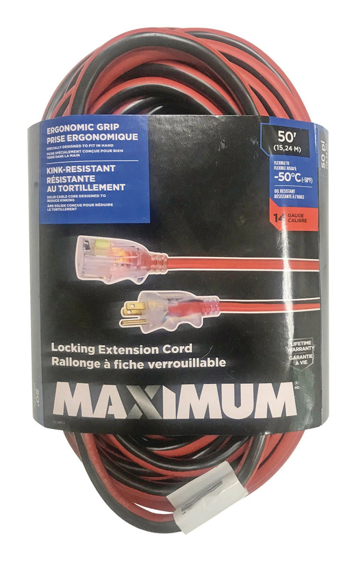 MAXIMUM Outdoor Extension Cord with Power Indicator Light, 50-ft