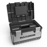 MAXIMUM Portable Plastic & Metal Tool Box with Removable Tray & Organizer, Black, 15-in image 2