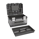 MAXIMUM Portable Plastic & Metal Tool Box with Removable Tray & Organizer, Black, 15-in image 5