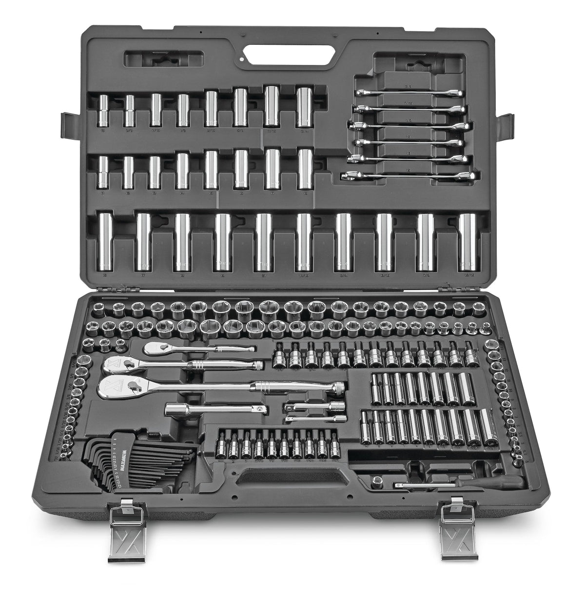 MAXIMUM Professional Grade Socket Set, 224-pc, CRV, Nickel-Chrome Plating