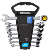 MAXIMUM Ratcheting Wrench Set, Metric, Nickel-Chrome Plating, 7-pc image 4