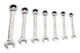MAXIMUM Ratcheting Wrench Set, SAE, Nickel-Chrome Plating, 7-pc