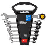 MAXIMUM Ratcheting Wrench Set, SAE, Nickel-Chrome Plating, 7-pc image 3